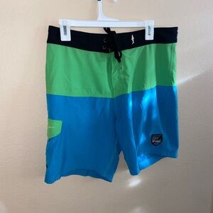 Men’s green black Maui and sons swim wear baithing suit board shorts y2k bottoms